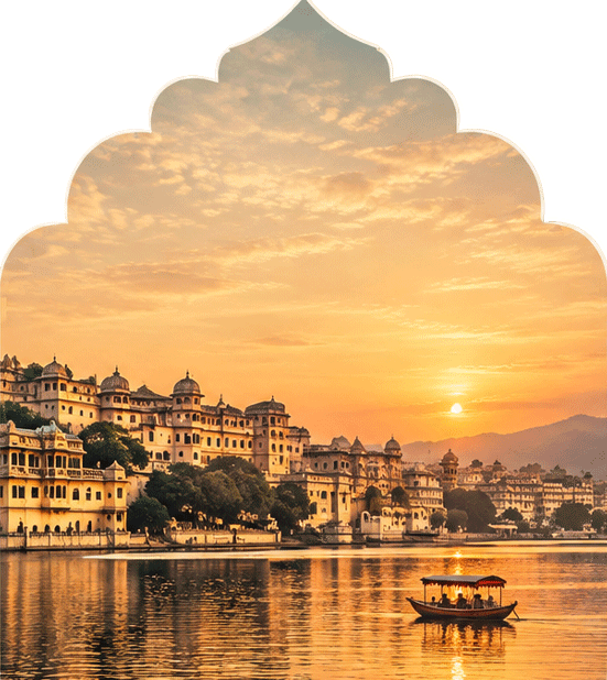 View of the City Palace and Lake Pichola, Udaipur